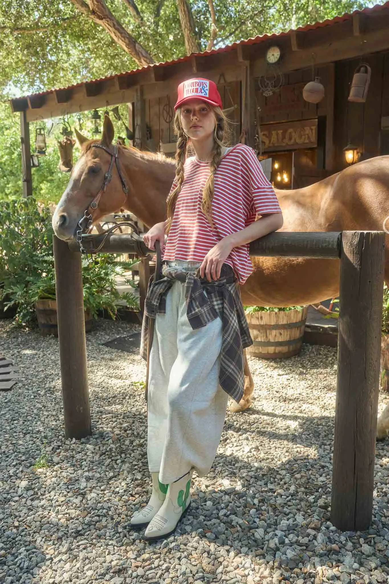 WASHED STRIPE SHORT SLEEVE SCOOP NECK KNIT TOP sold by Blu Pepper