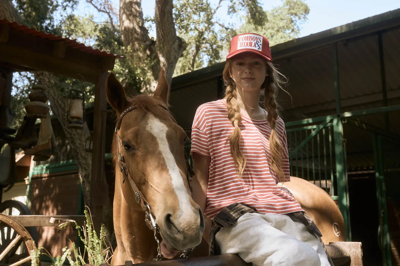 WASHED STRIPE SHORT SLEEVE SCOOP NECK KNIT TOP sold by Blu Pepper product image thumbnail 2