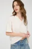 CONTRAST STITCH DROP SHOULDER CUFF SLEEVE KNIT TOP (PRE-ORDER) sold by Blu Pepper