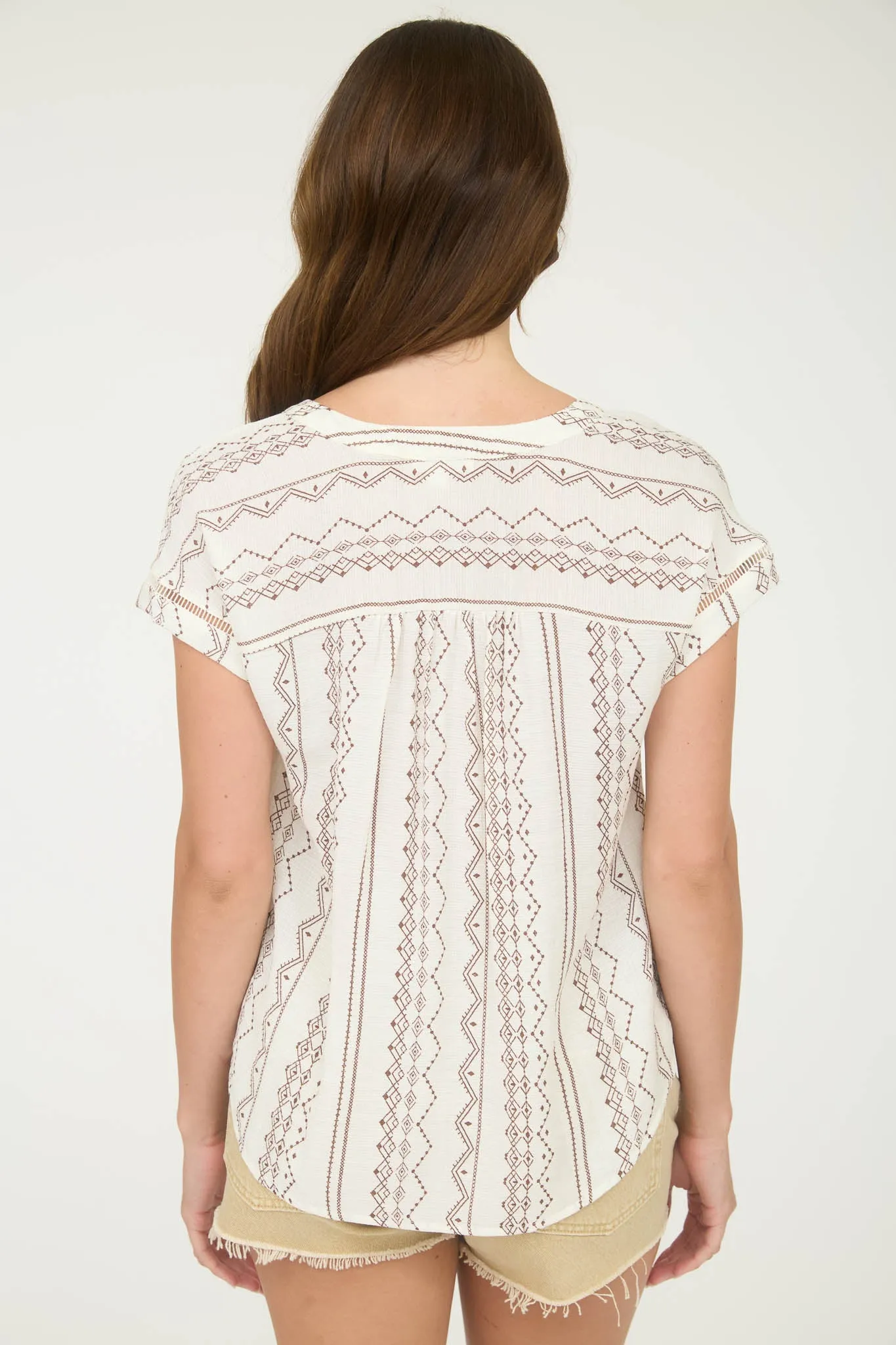 GEO PATTERN BUTTON DOWN SHORT SLEEVE SHIRT sold by Blu Pepper product image thumbnail 2