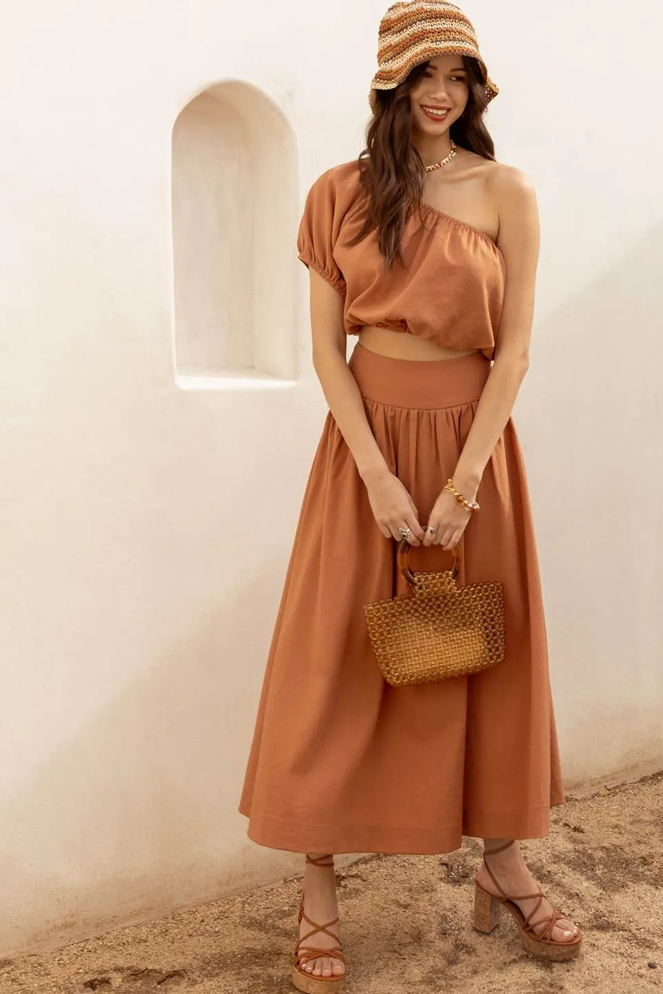 ONE SHOULDER BALLOON CROP TOP sold by Blu Pepper product image thumbnail 4