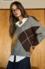 ARGYLE V NECK LONG SLEEVE PULLOVER SWEATER sold by Blu Pepper