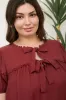 PLUS SCALLOP TRIM FRONT TIE DETAIL PUFF SLEEVE TOP sold by Blu Pepper