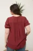 PLUS SCALLOP TRIM FRONT TIE DETAIL PUFF SLEEVE TOP sold by Blu Pepper
