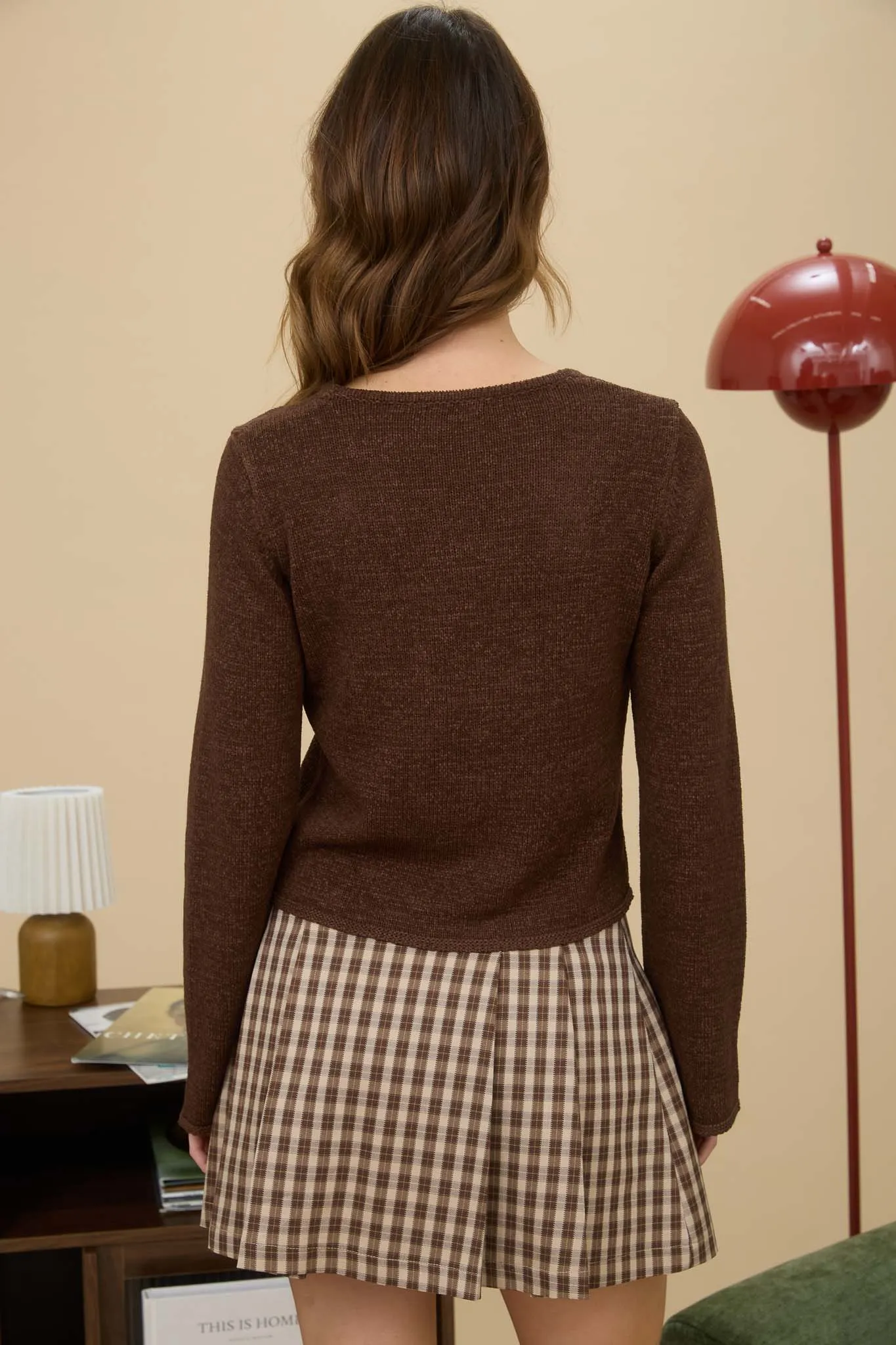 MULTI TIE FRONT LONG SLEEVE KNIT CARDIGAN sold by Blu Pepper product image thumbnail 2