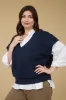 PLUS V NECK SHORT SLEEVE KNIT PULLOVER SWEATER sold by Blu Pepper