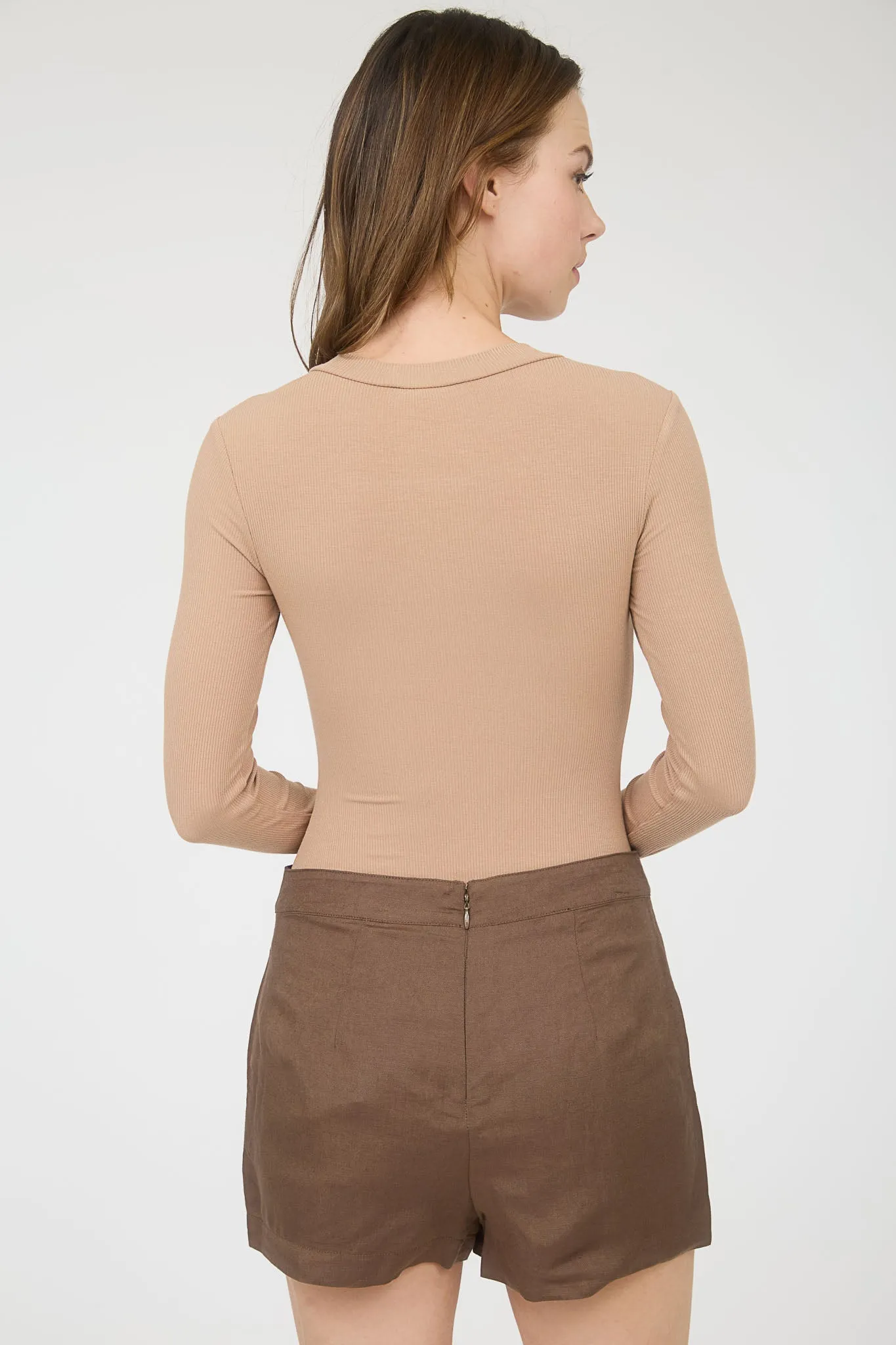 ROUND NECK LONG SLEEVE SWEATER KNIT BODYSUIT sold by Blu Pepper product image thumbnail 2