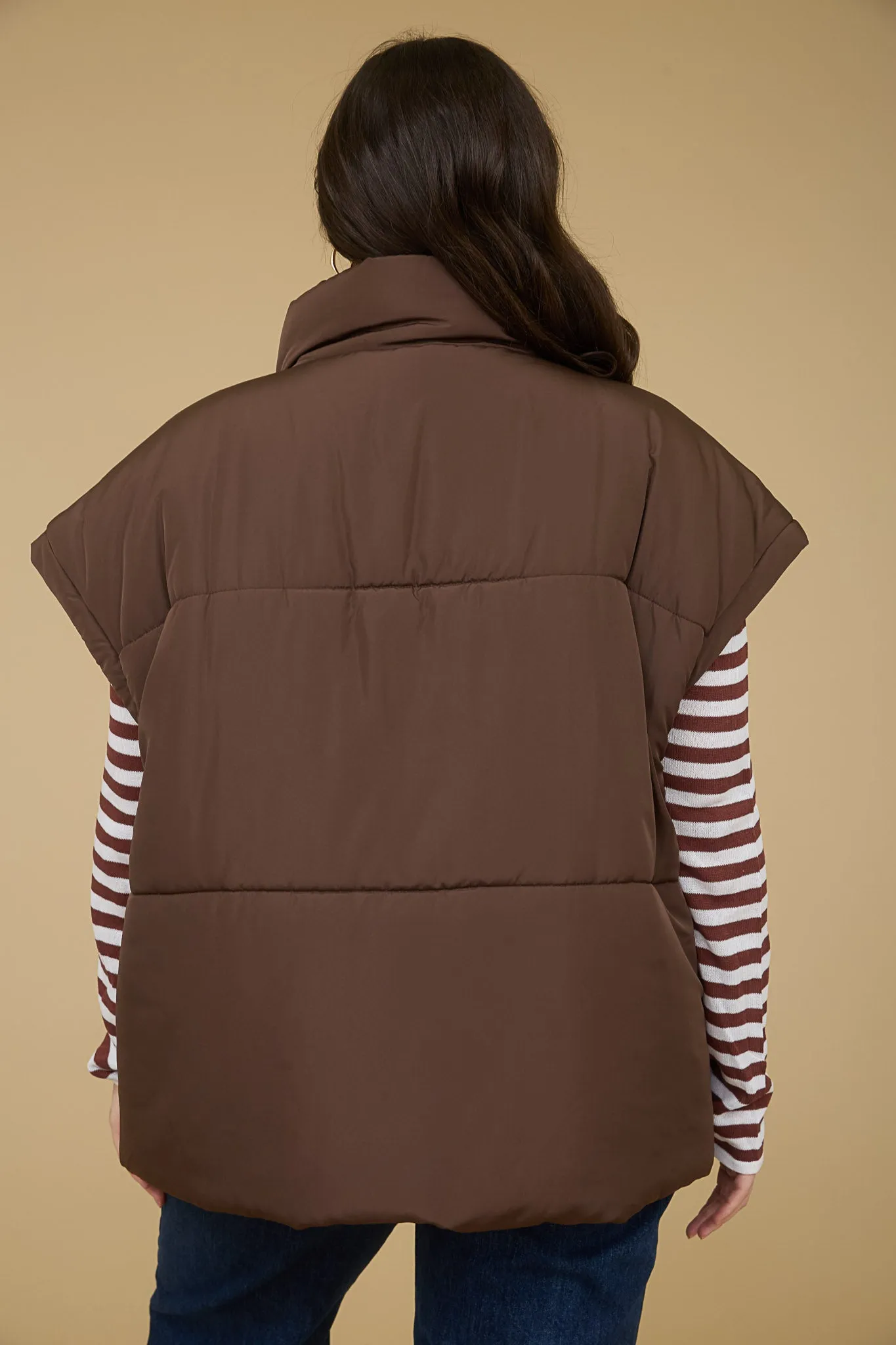 PLUS OVERSIZED SNAP BUTTON PUFFER VEST sold by Blu Pepper product image thumbnail 2