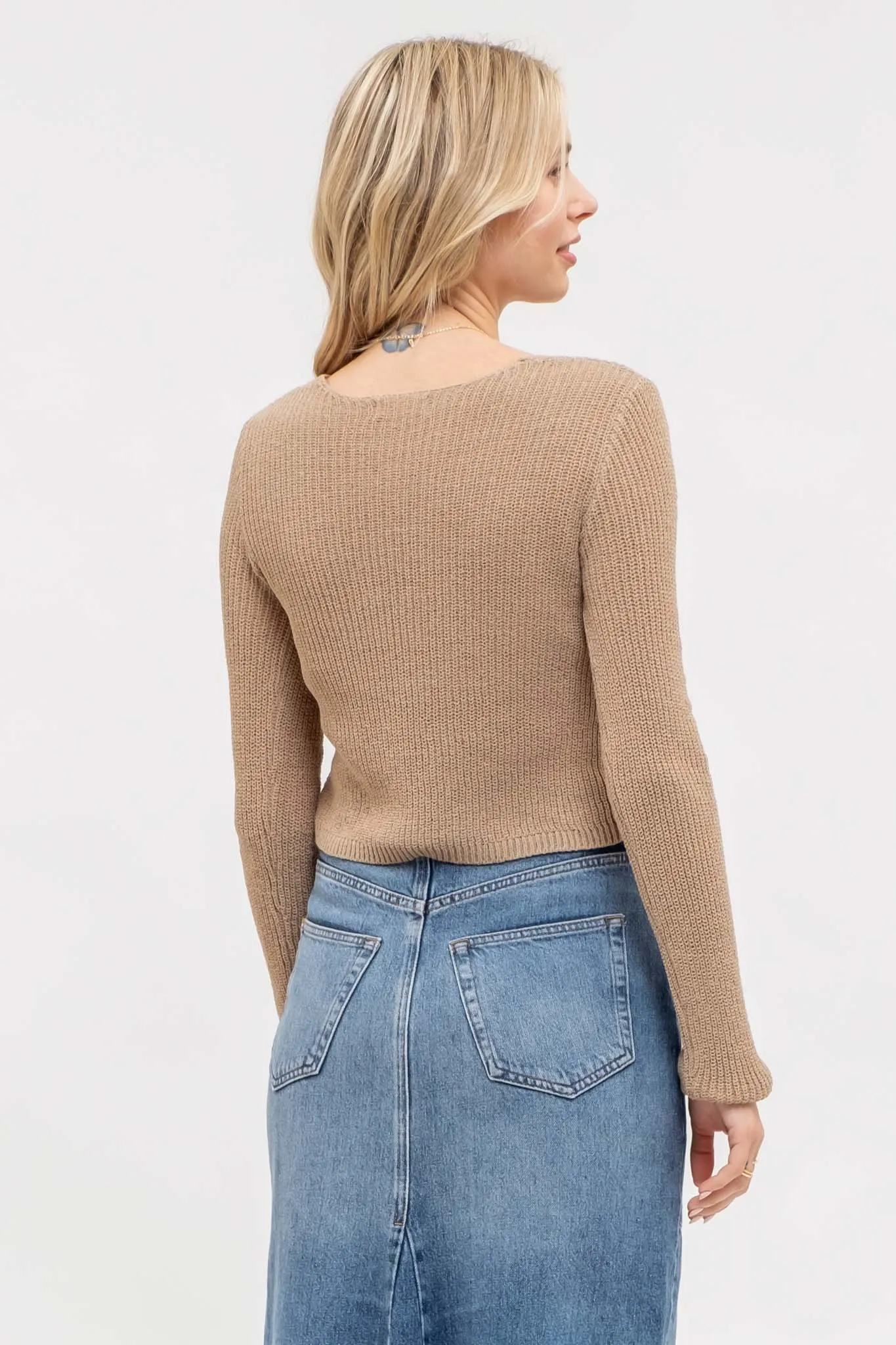 DOUBLE BUTTON FONT KNIT CARDIGAN sold by Blu Pepper product image thumbnail 2