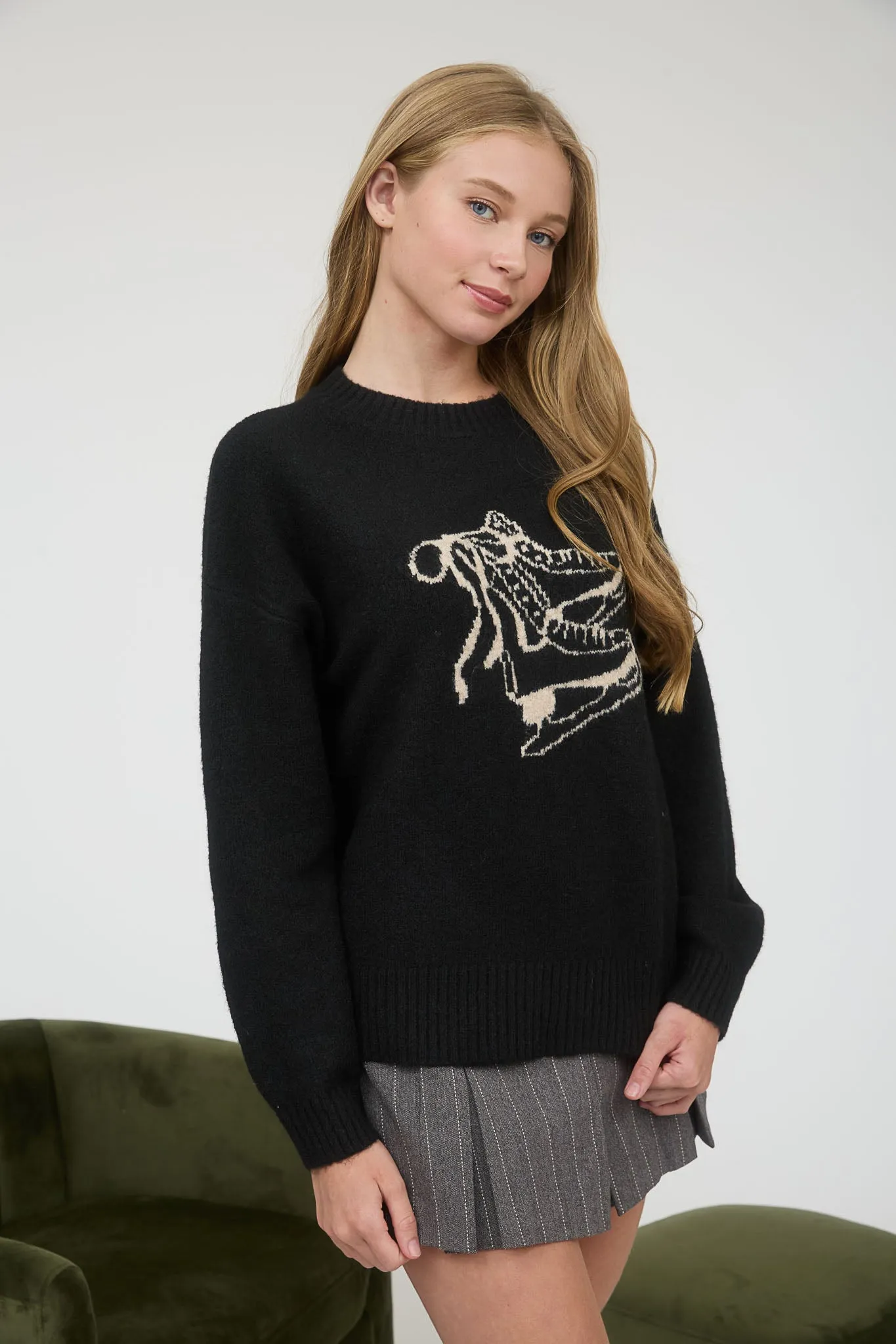 ICE SKATE JACQUARD KNIT PULLOVER SWEATER sold by Blu Pepper product image thumbnail 3