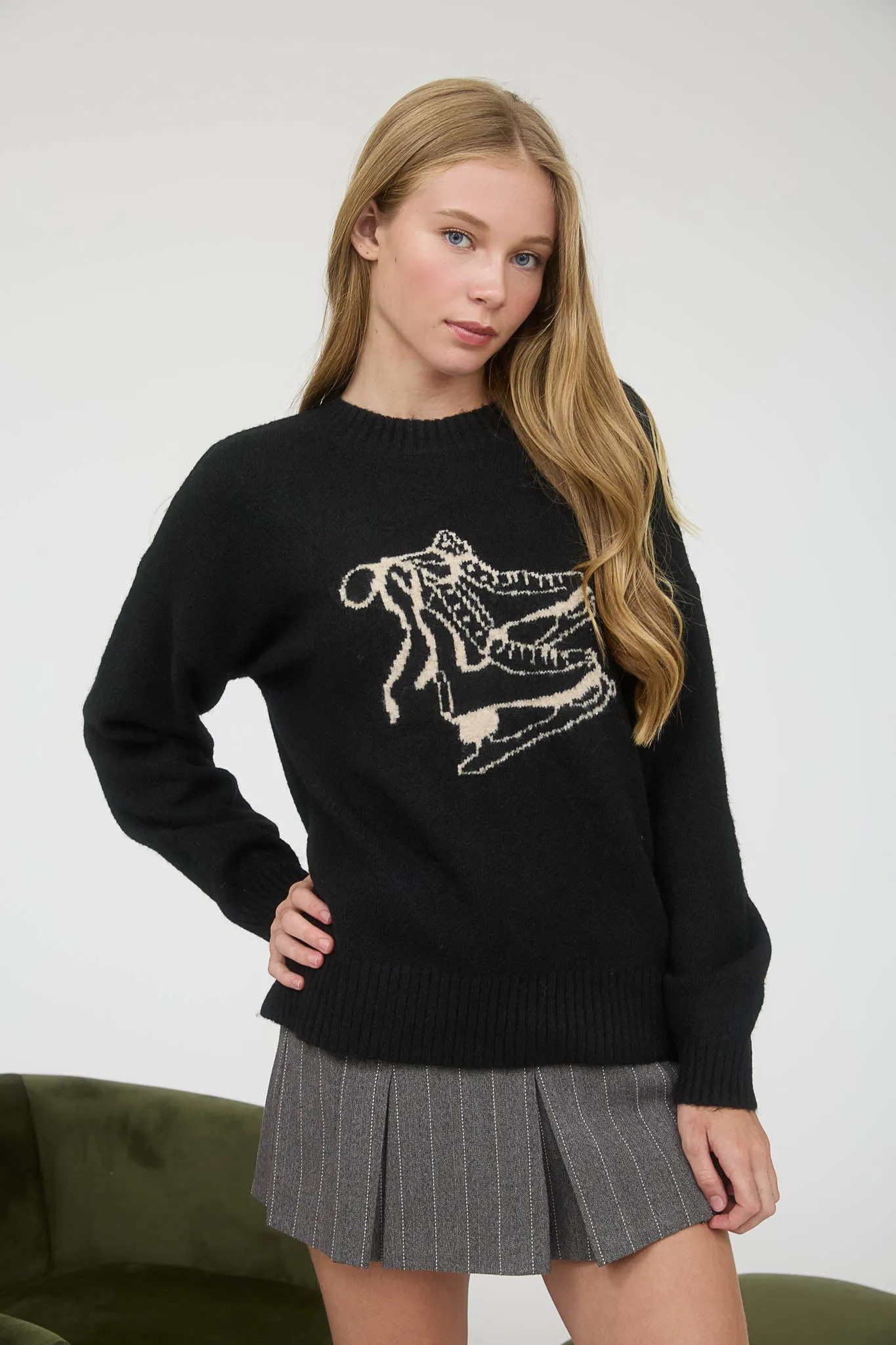 ICE SKATE JACQUARD KNIT PULLOVER SWEATER sold by Blu Pepper product image thumbnail 4