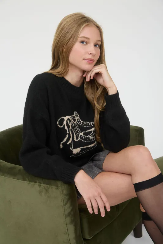 ICE SKATE JACQUARD KNIT PULLOVER SWEATER made by Blu Pepper