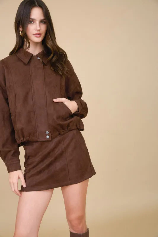 SUEDE MINI SKIRT (PRE-ORDER) sold by Blu Pepper