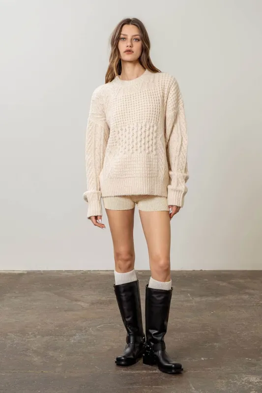 PATCHWORK KNITTED TOP sold by Blu Pepper