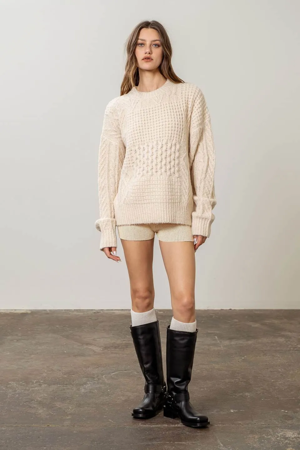 PATCHWORK KNITTED TOP sold by Blu Pepper