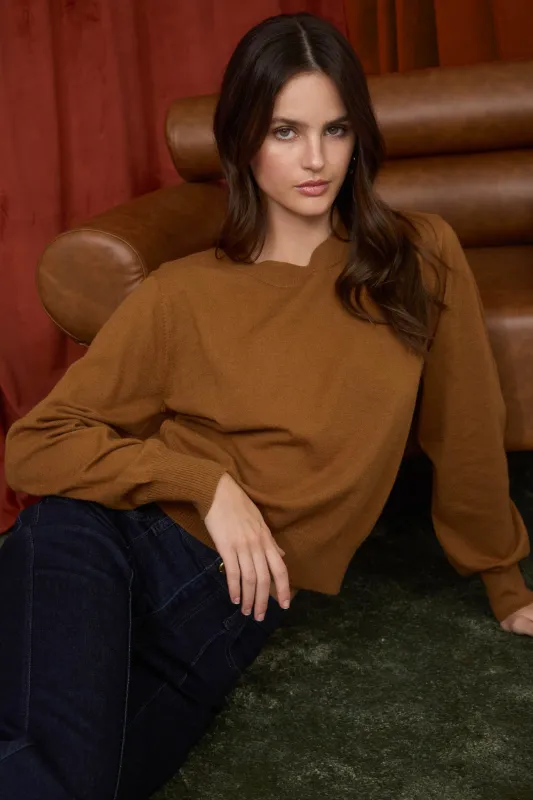 CREW NECK LONG SLEEVE SOLID PULLOVER KNIT SWEATER sold by Blu Pepper