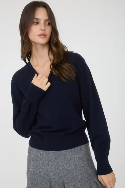 V NECK LONG SLEEVE SOLID KNIT PULLOVER SWEATER sold by Blu Pepper