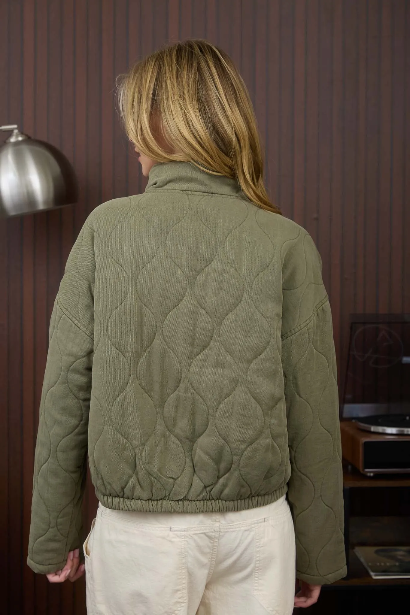 WASHED QUILTED FRONT TIE PUFFER JACKET (PRE-ORDER) sold by Blu Pepper product image thumbnail 2
