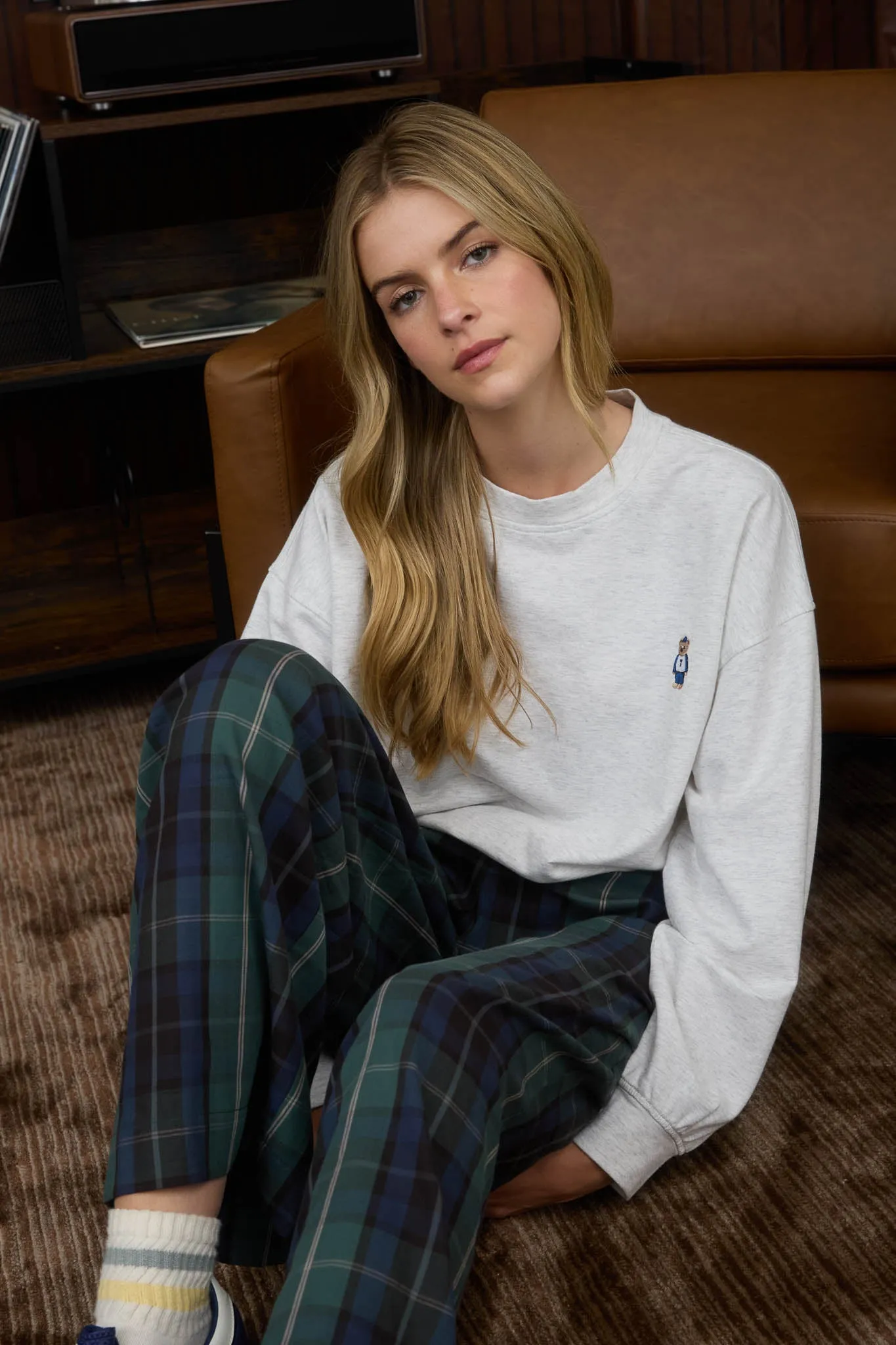 TEDDY EMBROIDERY LONG SLEEVE KNIT TOP sold by Blu Pepper