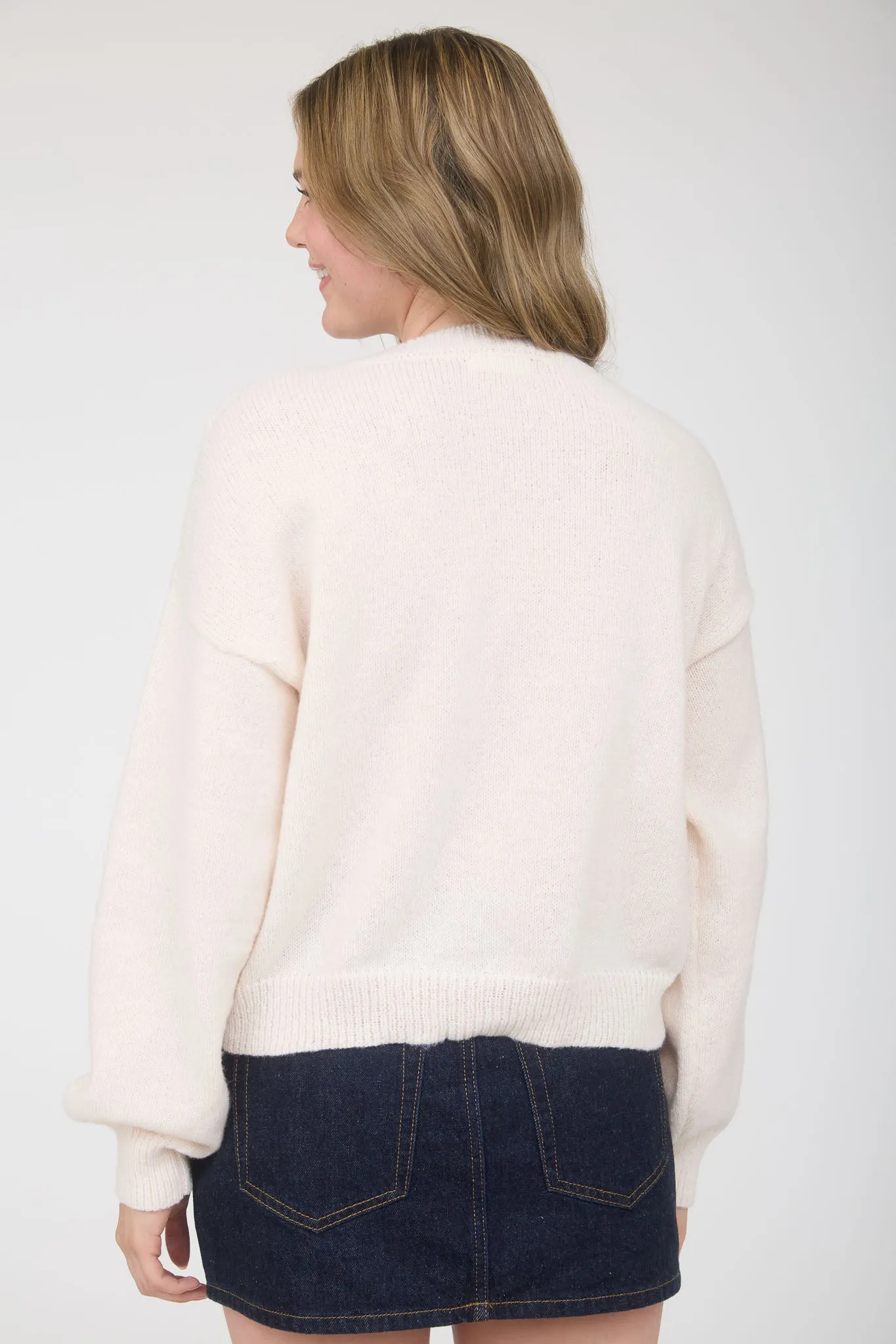 CHECKERED TOGGLE BUTTON DOWN KNIT CARDIGAN sold by Blu Pepper product image thumbnail 2