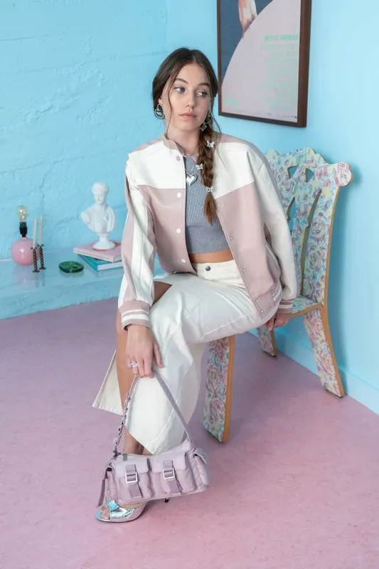 COLORBLOCK MOTO JACKET sold by Blu Pepper