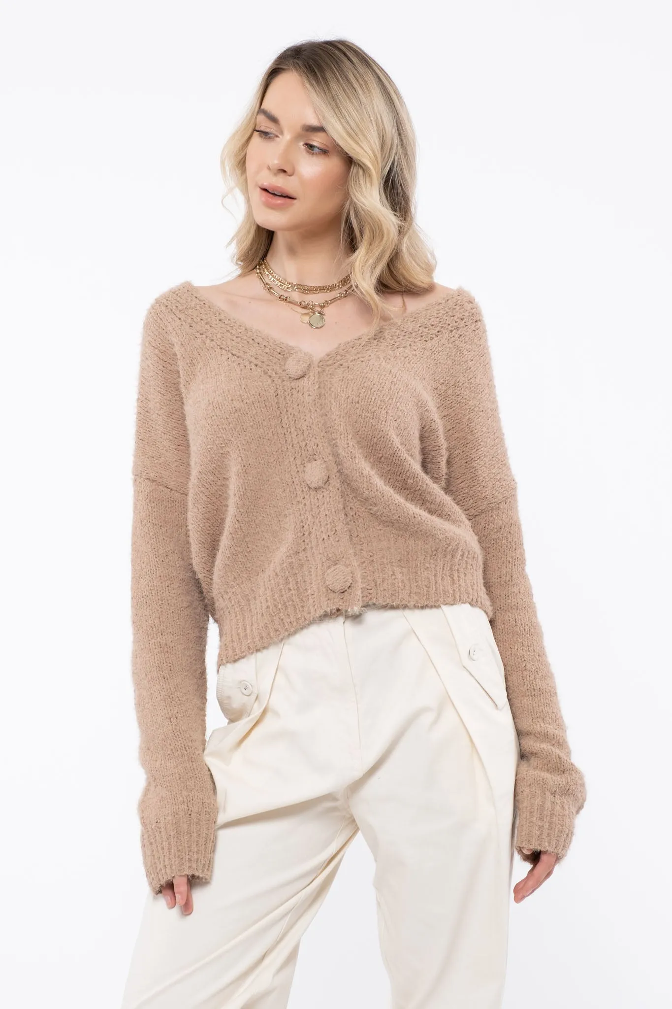 COZY BUTTON UP SWEATER sold by Blu Pepper product image thumbnail 3