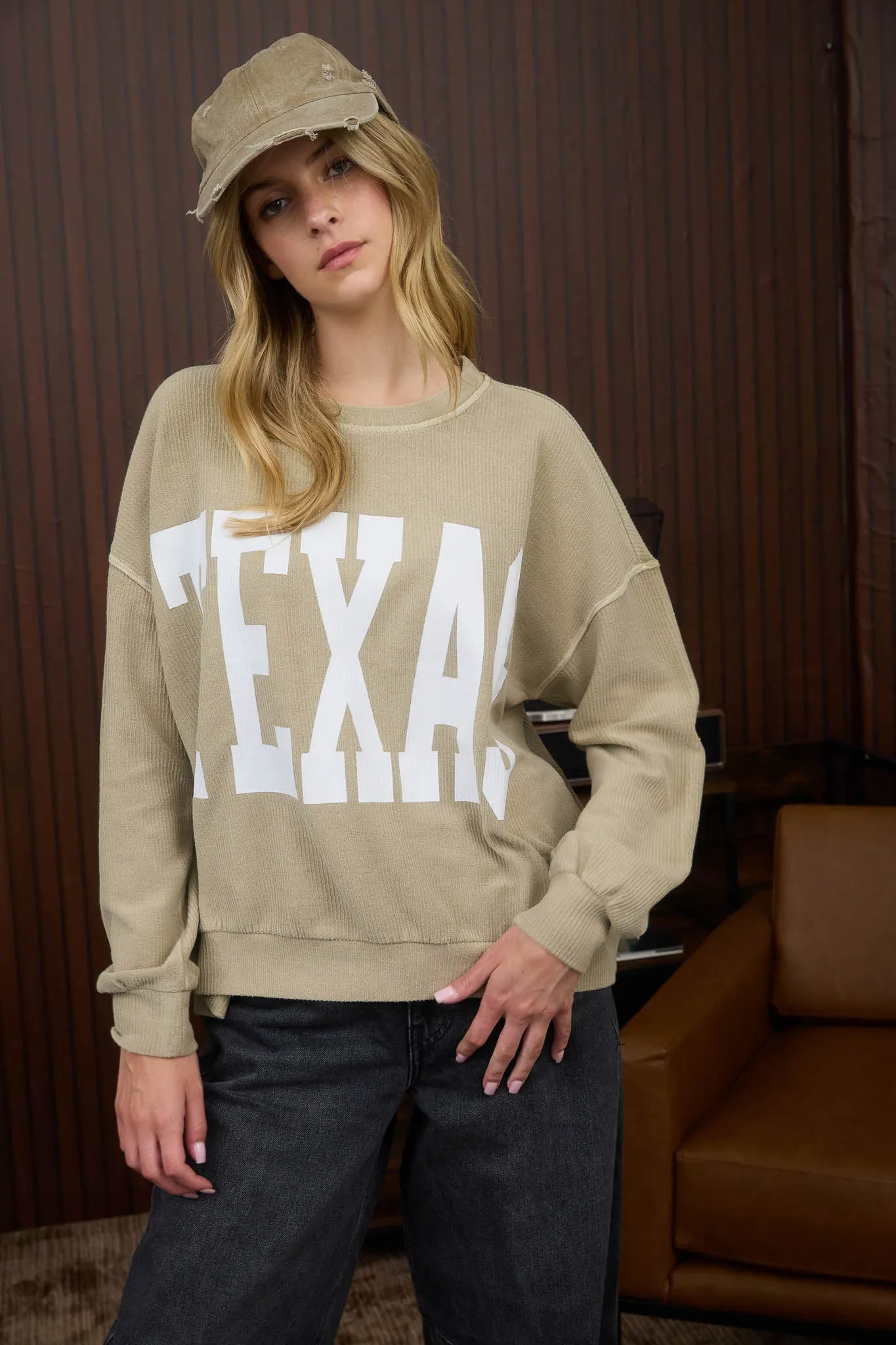 TEXAS LONG SLEEVE KNIT TOP sold by Blu Pepper product image thumbnail 5