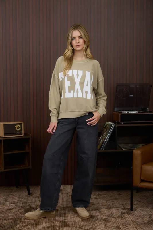 TEXAS LONG SLEEVE KNIT TOP sold by Blu Pepper