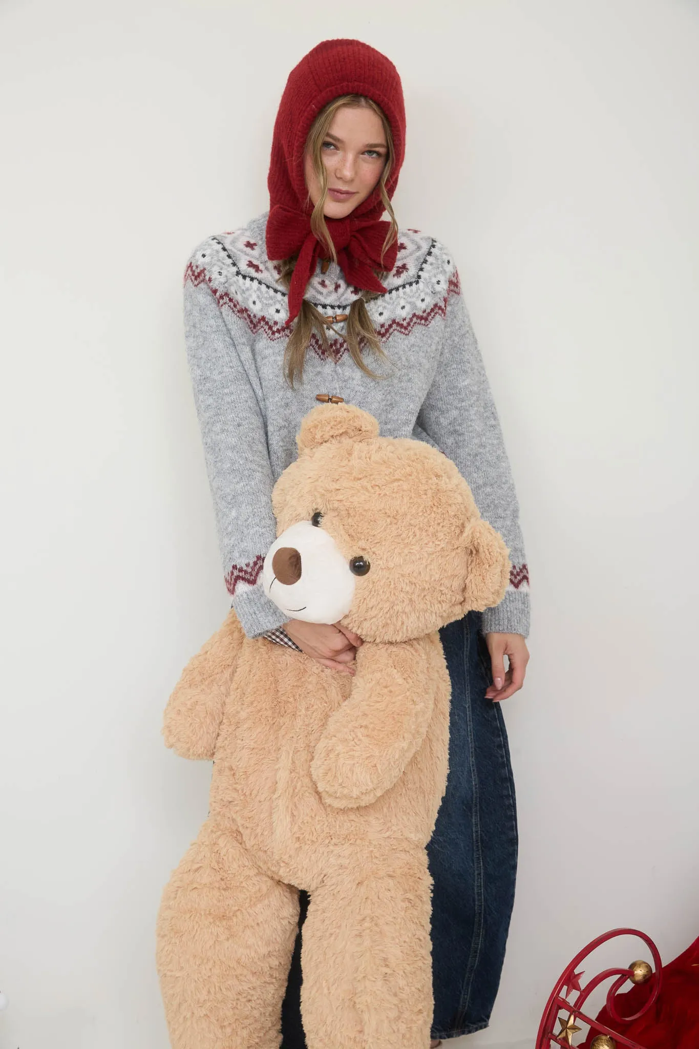 FAIRE ISLE TOGGLE BUTTON KNIT CARDIGAN SWEATER sold by Blu Pepper product image thumbnail 5