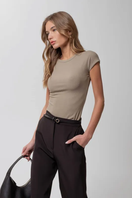 ROUND NECK SHORT SLEEVE SWEATER KNIT TOP sold by Blu Pepper