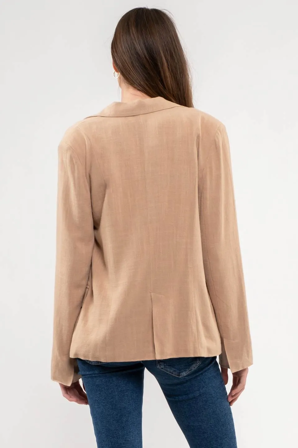 SOLID SINGLE BUTTON BLAZER sold by Blu Pepper product image thumbnail 2