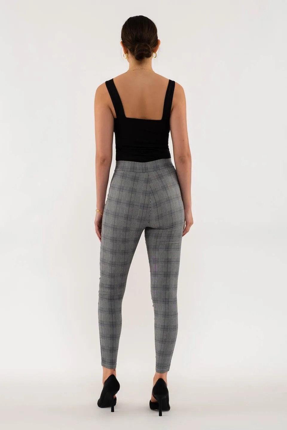 HIGH WAIST PLAID SKINNY PANTS sold by Blu Pepper product image thumbnail 5