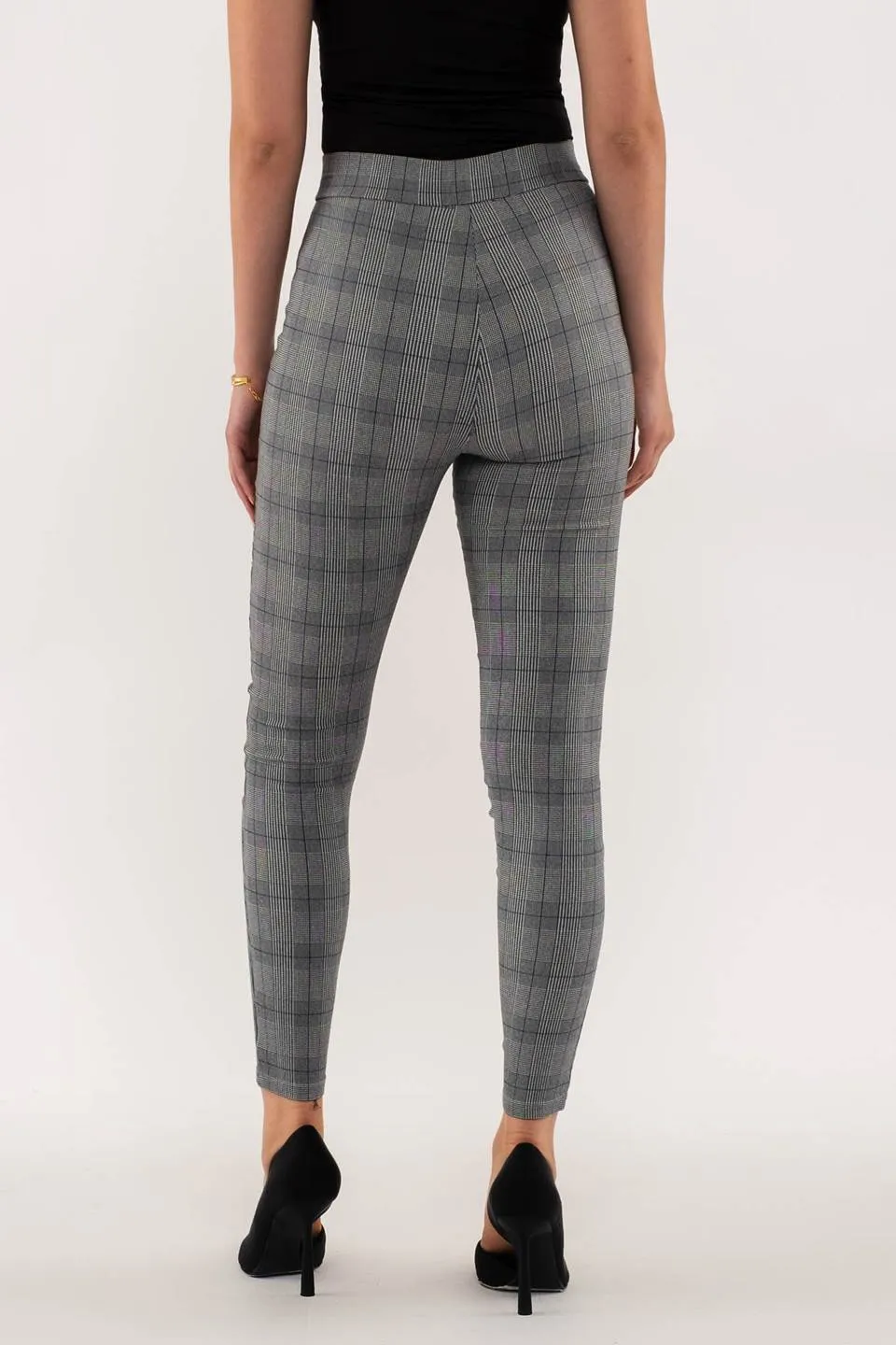 HIGH WAIST PLAID SKINNY PANTS sold by Blu Pepper product image thumbnail 2