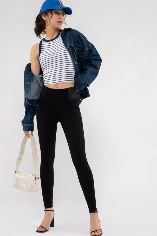 ELASTIC WAIST SKINNY PANTS sold by Blu Pepper