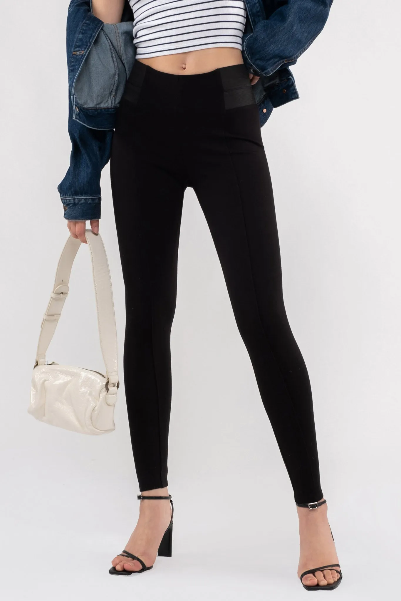 ELASTIC WAIST SKINNY PANTS sold by Blu Pepper product image thumbnail 2