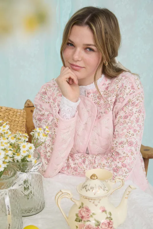 COLORBLOCK FLORAL ZIP-UP QUILTED JACKET sold by Blu Pepper