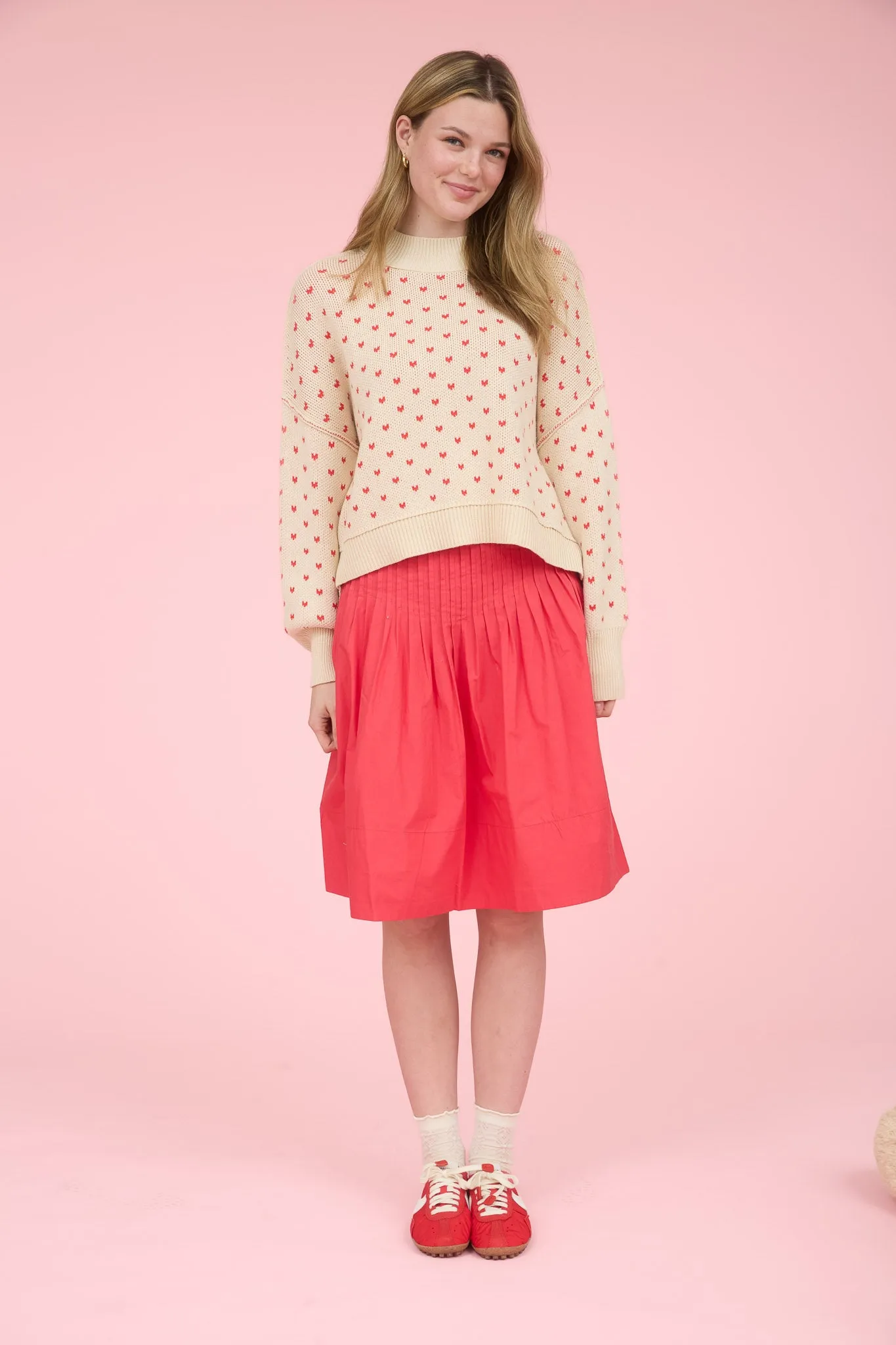 HEART PATTERN DROP SHOULDER KNIT PULLOVER SWEATER sold by Blu Pepper product image thumbnail 5