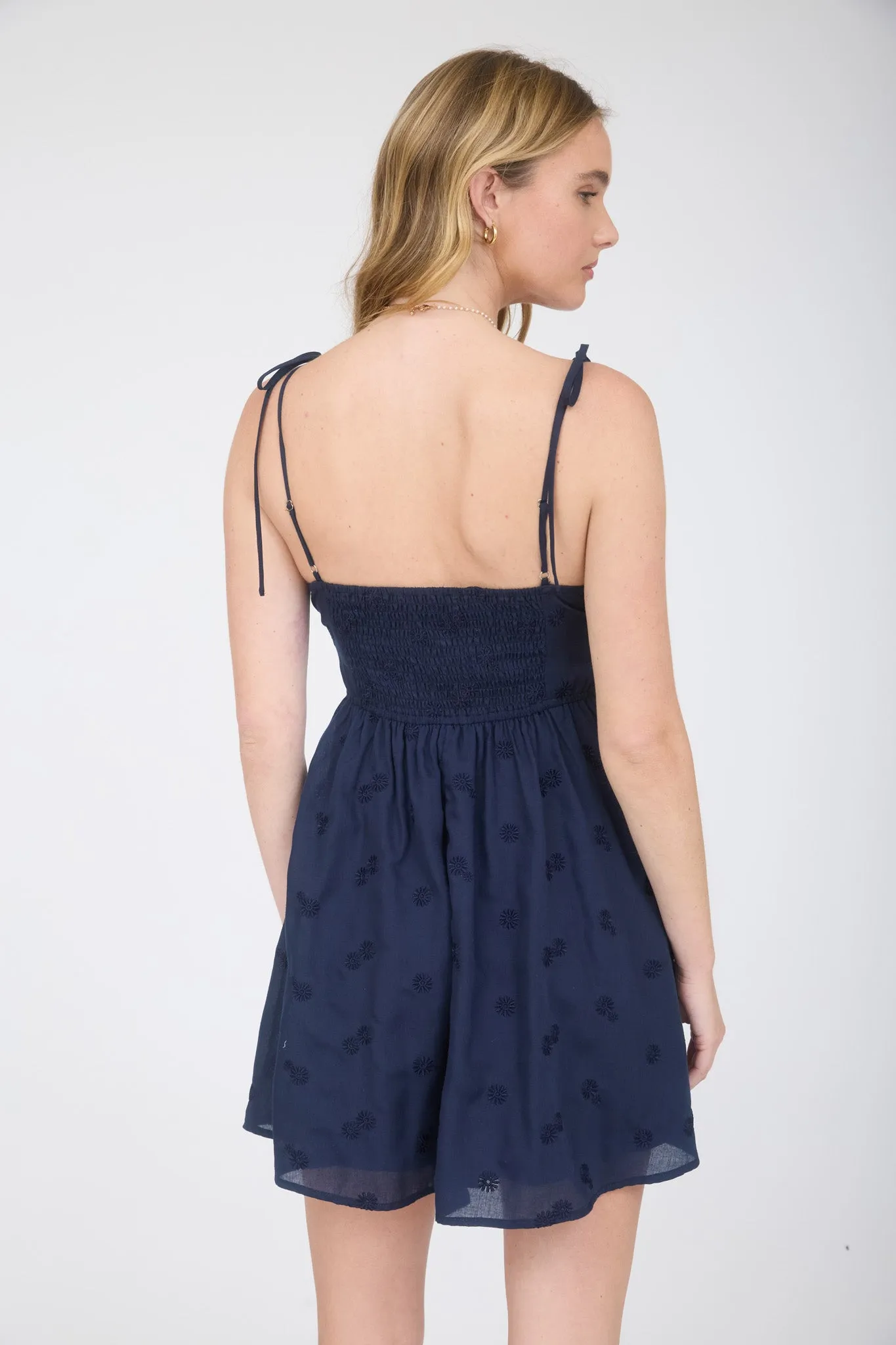 FLORAL EMBROIDERY TIE STRAP CORSET MINI DRESS sold by Blu Pepper product image thumbnail 2