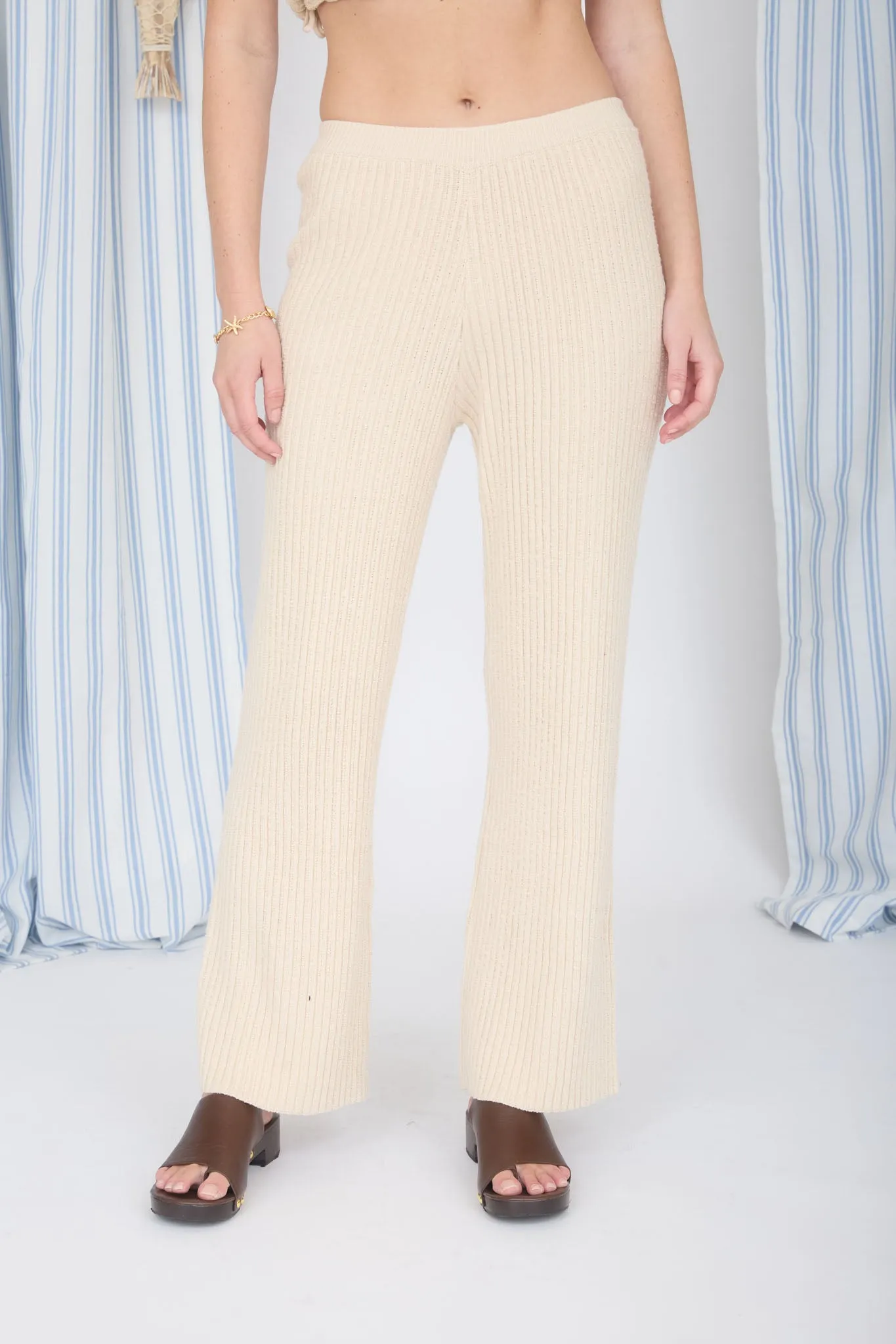 RIBBED KNIT LOUNGE PANTS sold by Blu Pepper