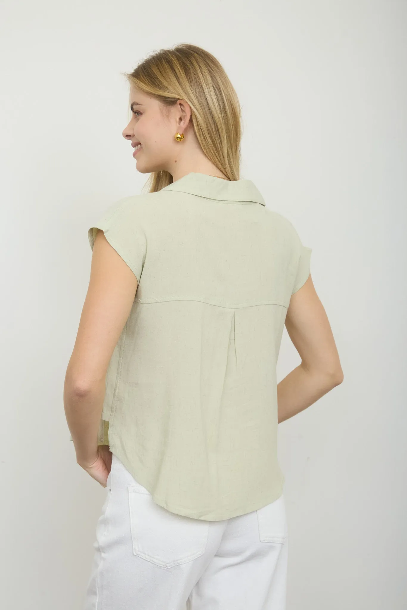 PLUS COLLARED BUTTON DOWN LIGHTWEIGHT BOXY SHIRT sold by Blu Pepper product image thumbnail 5