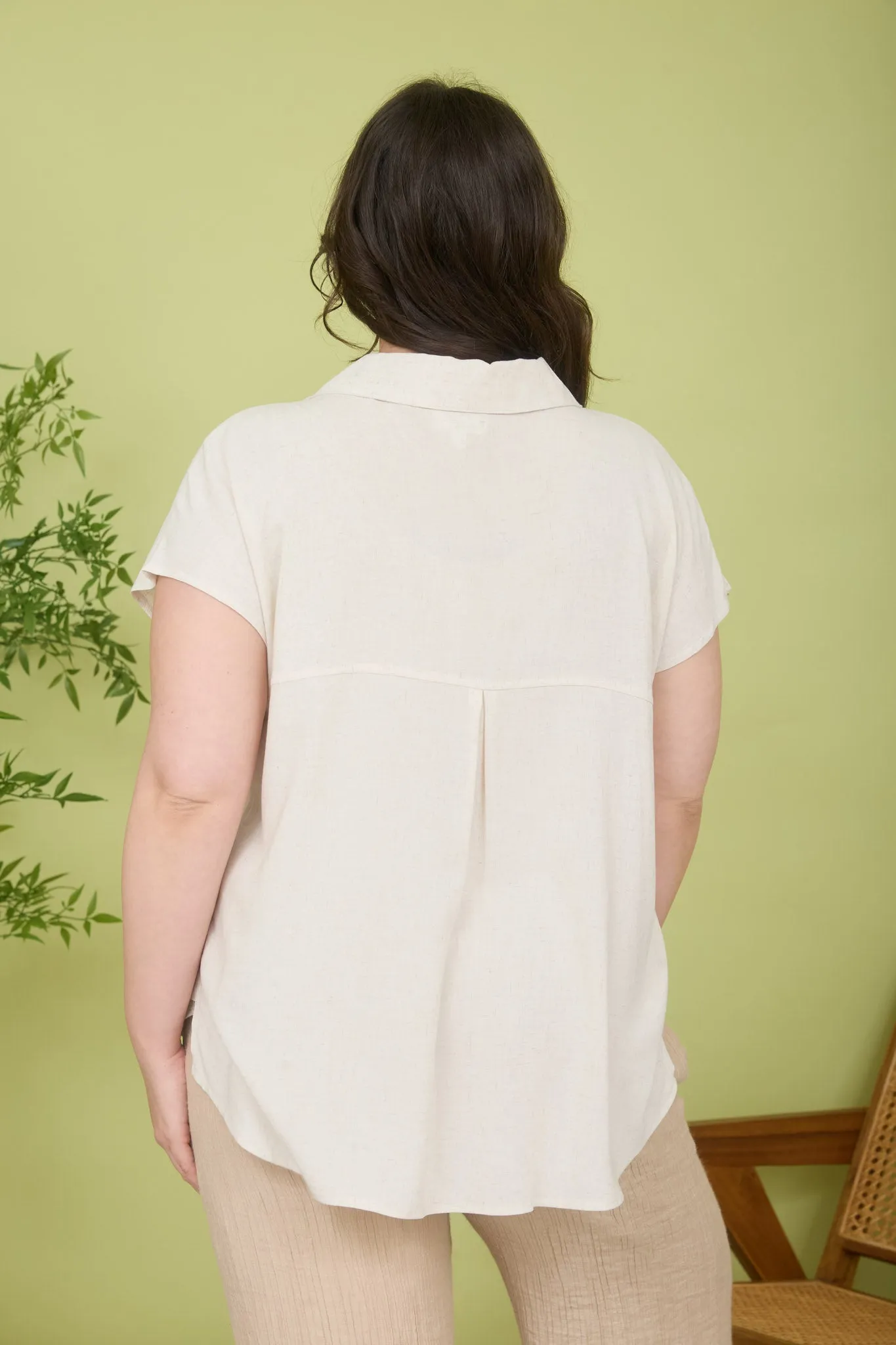 PLUS COLLARED BUTTON DOWN LIGHTWEIGHT BOXY SHIRT sold by Blu Pepper product image thumbnail 2