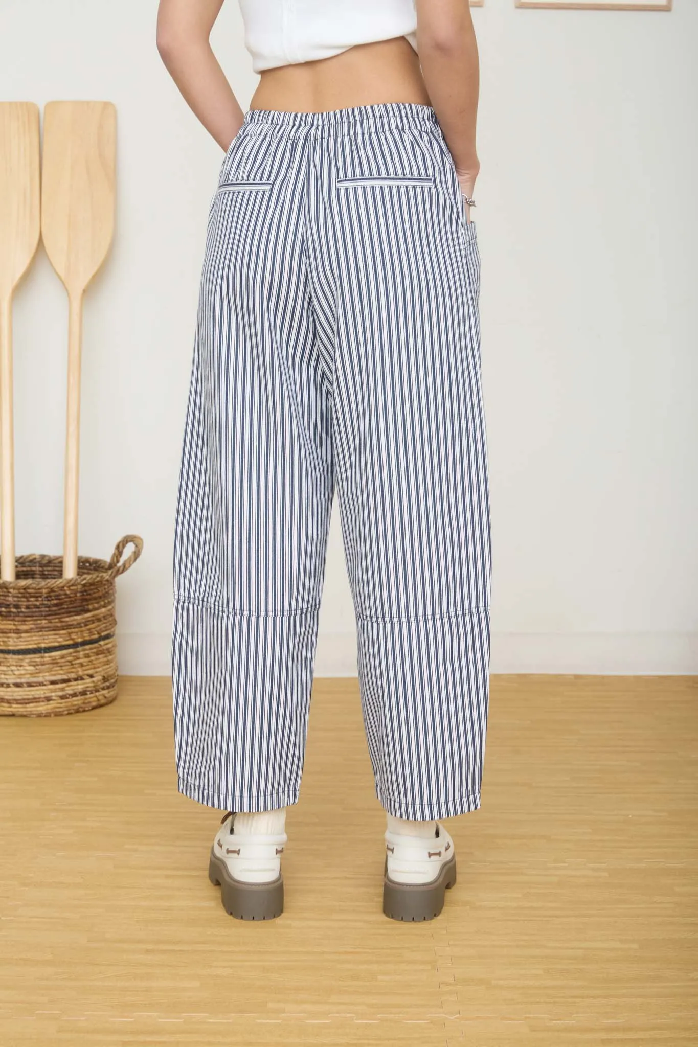 STRIPE POCKET DETAIL WIDE LEG PANTS sold by Blu Pepper product image thumbnail 2
