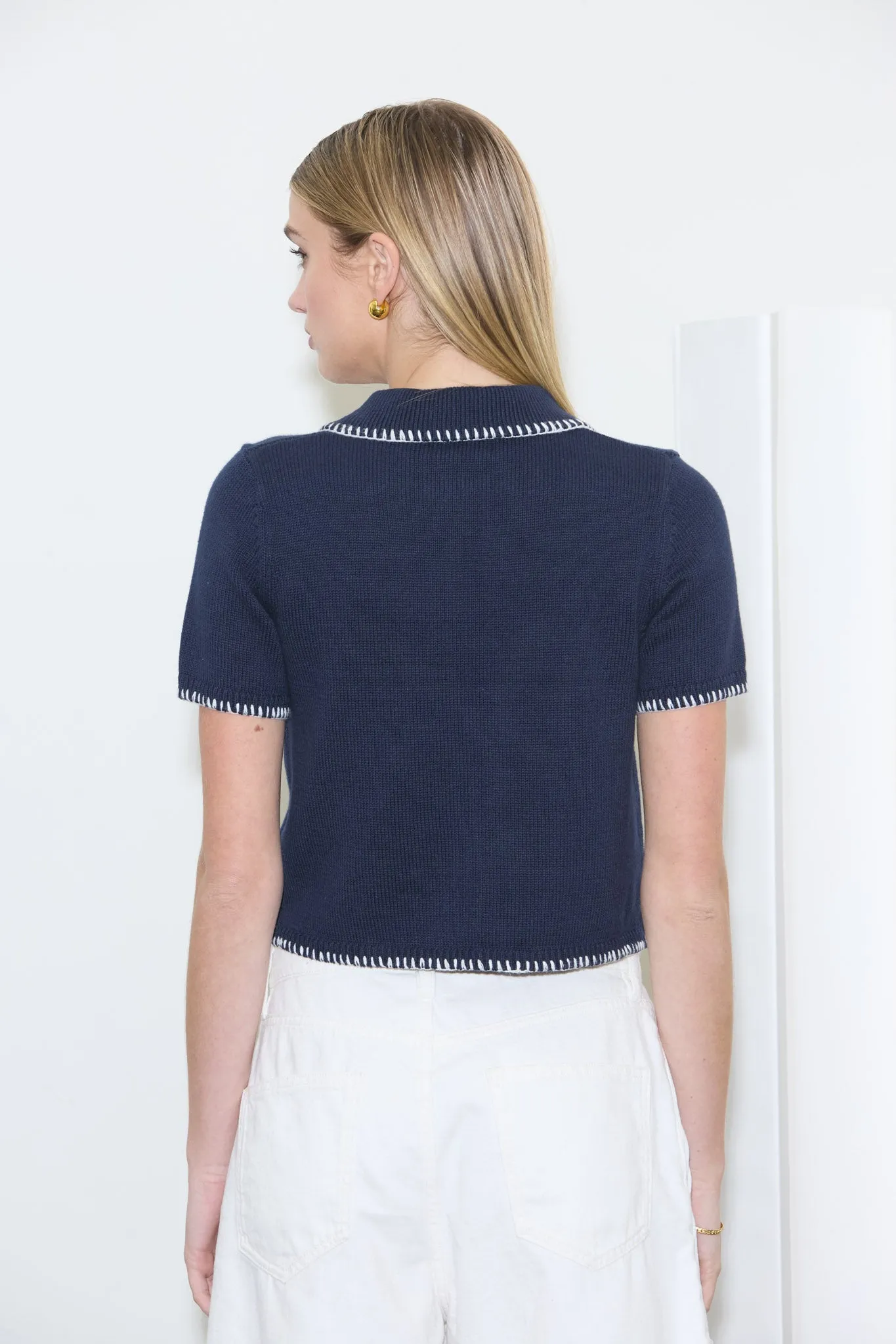 CONTRAST EDGE STITCH SWEATER TOP sold by Blu Pepper product image thumbnail 2