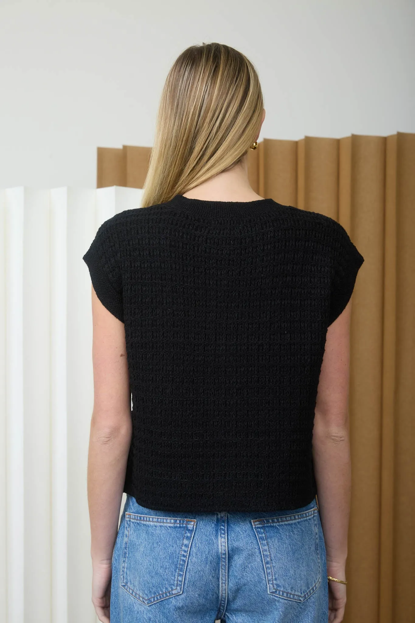 BUTTON HARDWARE DETAIL SHORT SLEEVE KNIT CARDIGAN sold by Blu Pepper product image thumbnail 2