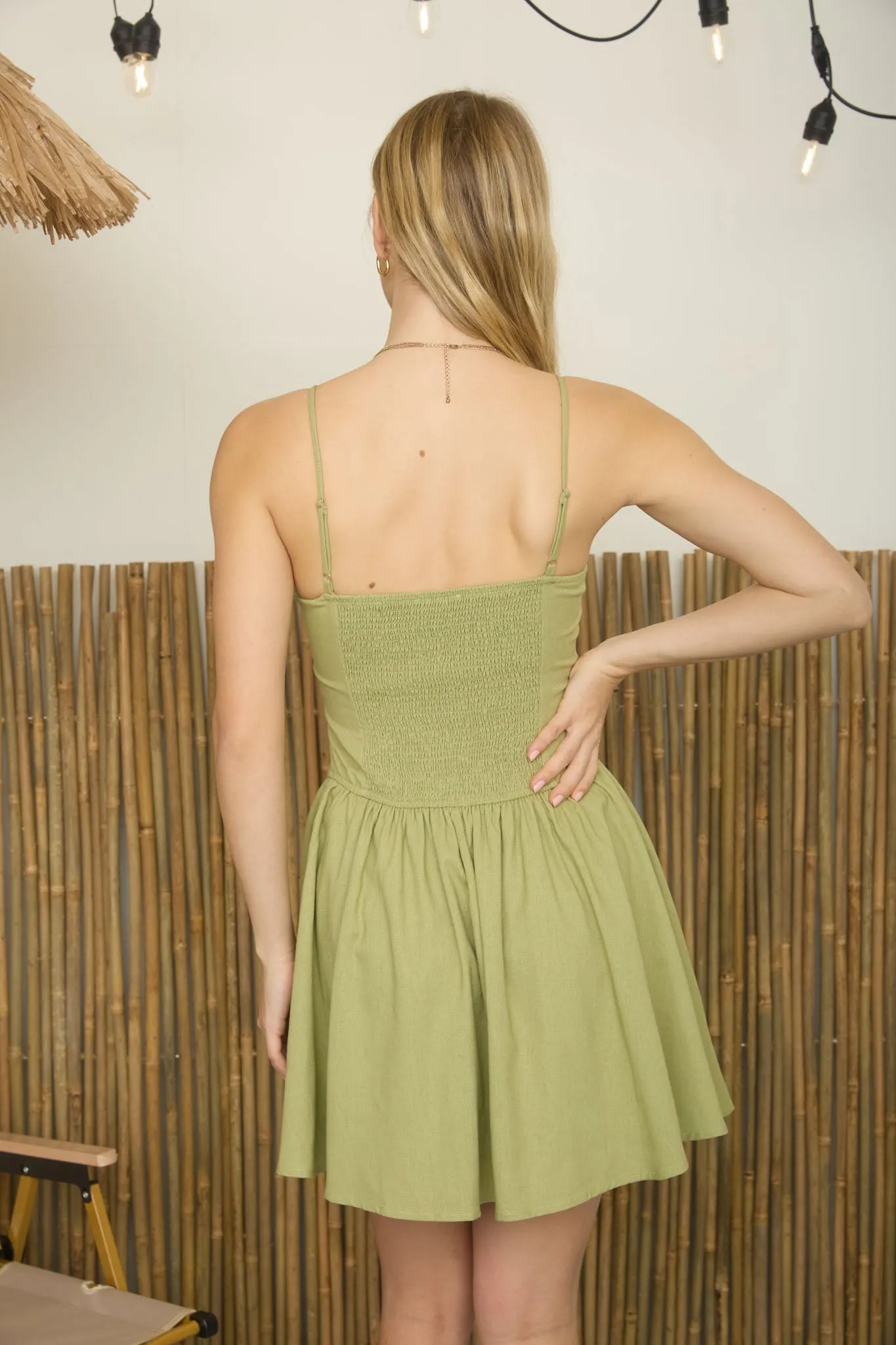 BASQUE WAIST SPAGHETTI STRAP MINI DRESS (PRE-ORDER) sold by Blu Pepper product image thumbnail 2