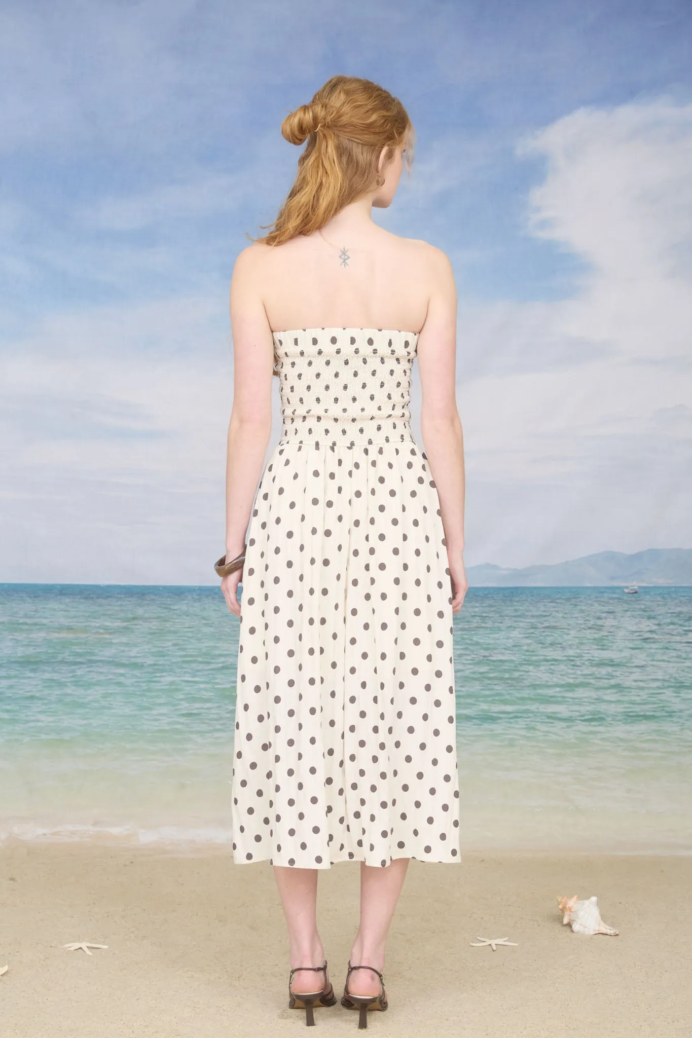 POLKA DOT STRAPLESS MIDI DRESS (PRE-ORDER) sold by Blu Pepper product image thumbnail 2