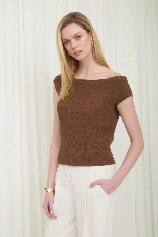 RELAXED NECKLINE SWEATER TOP sold by Blu Pepper