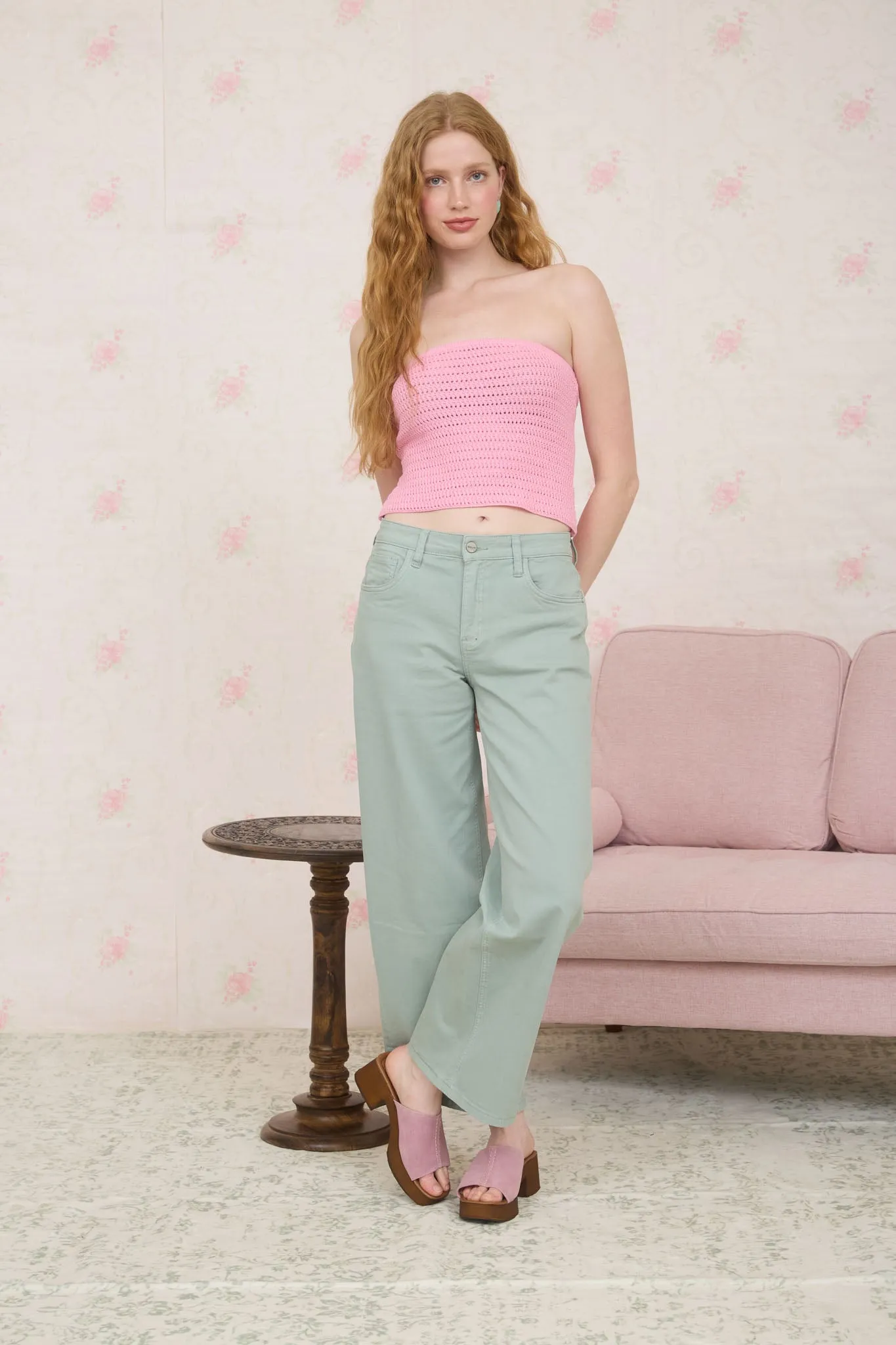 STRAPLESS CROPPED CROCHET KNIT TOP sold by Blu Pepper product image thumbnail 5