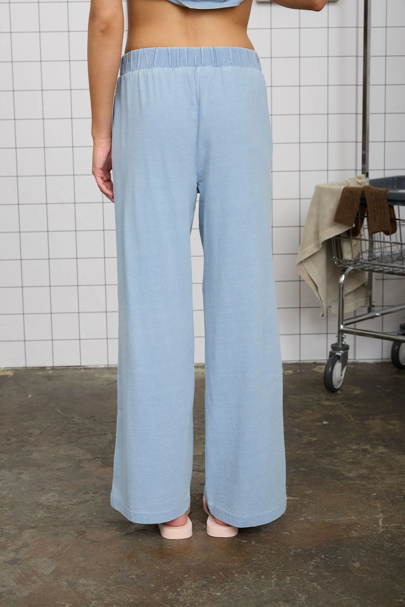 ELASTIC WAIST WIDE LEG KNIT LOUNGE PANTS (PRE-ORDER) sold by Blu Pepper product image thumbnail 2