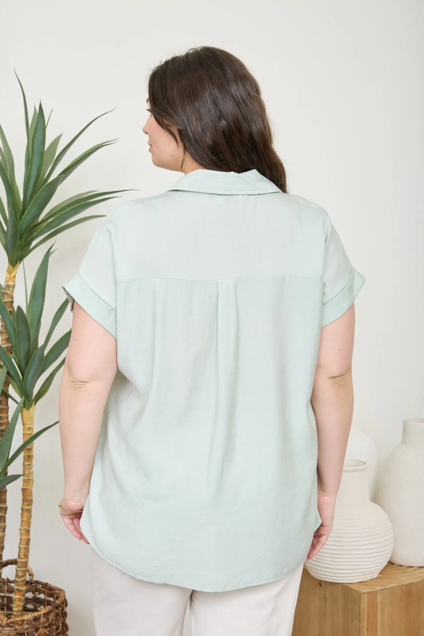 PLUS LIGHTWEIGHT SHORT SLEEVE BUTTON DOWN SHIRT sold by Blu Pepper product image thumbnail 2